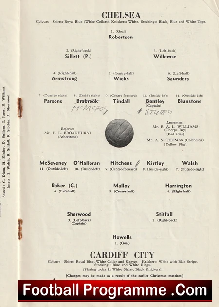 Chelsea v Cardiff City 1955 - 1950s - Image 2