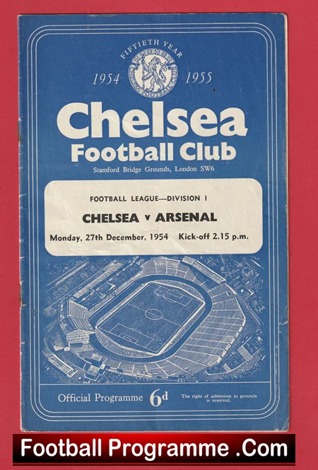 Chelsea v Arsenal 1954 - Chelsea League Champions Signed - Image 2