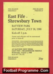 East Fife v Shrewsbury Town 1988 – Bayview Park