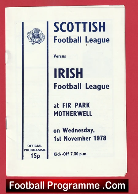 Scotland League v Ireland Football League 1978 - Motherwell - Image 2