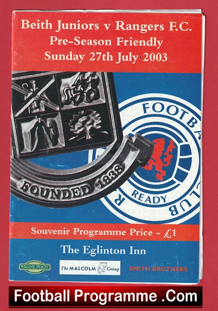 Beith Juniors v Glasgow Rangers 2003 - Friendly Match - Image 2