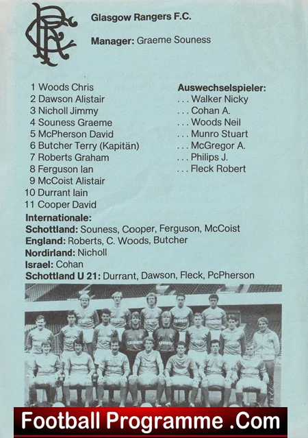 Solothurn v Glasgow Rangers 1987 - Challenge Match Switzerland - Image 3