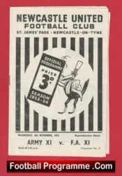 Army v FA X1 1953 – at Newcastle United 1950s