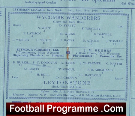 Wycombe Wanderers v Leytonstone 1956 - Image 3