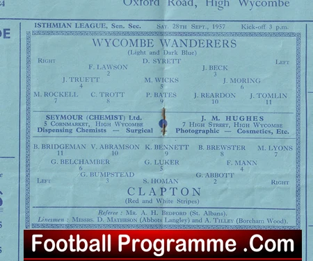 Wycombe Wanderers v Clapton 1957 - Image 2