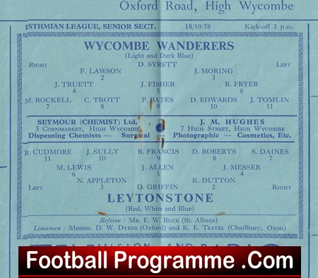 Wycombe Wanderers v Leytonstone 1958 - Image 3