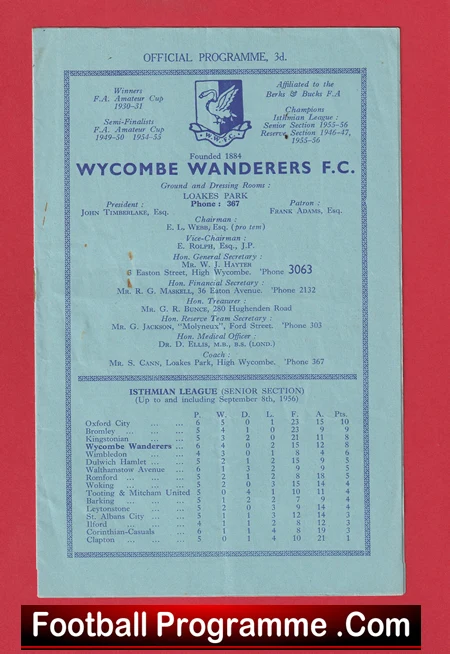 Wycombe Wanderers v Dulwich Hamlet 1956 - Image 2