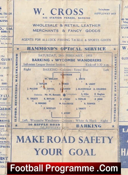 Barking v Wycombe Wanderers 1953 - Image 2
