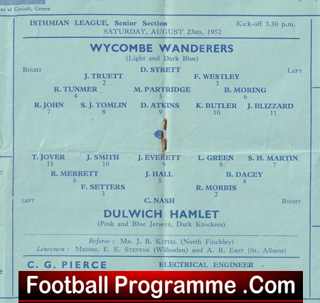 Wycombe Wanderers v Dulwich United 1952 - Image 2