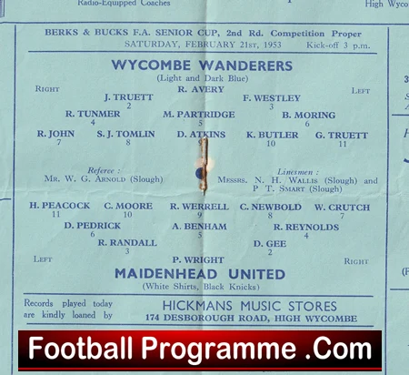 Wycombe Wanderers v Maidenhead United 1953 - Image 2
