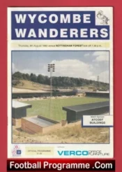 Wycombe Wanderers v Nottingham Forest 1990 – First Game New Stadium