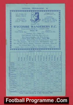 Wycombe Wanderers v Romford 1958