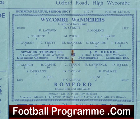 Wycombe Wanderers v Romford 1958 - Image 2