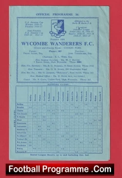 Wycombe Wanderers v Clapton 1959