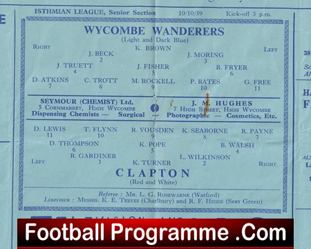 Wycombe Wanderers v Clapton 1959 - Image 2