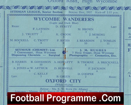 Wycombe Wanderers v Oxford City 1957 - Image 2