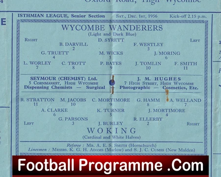 Wycombe Wanderers v Woking 1956 - Image 3