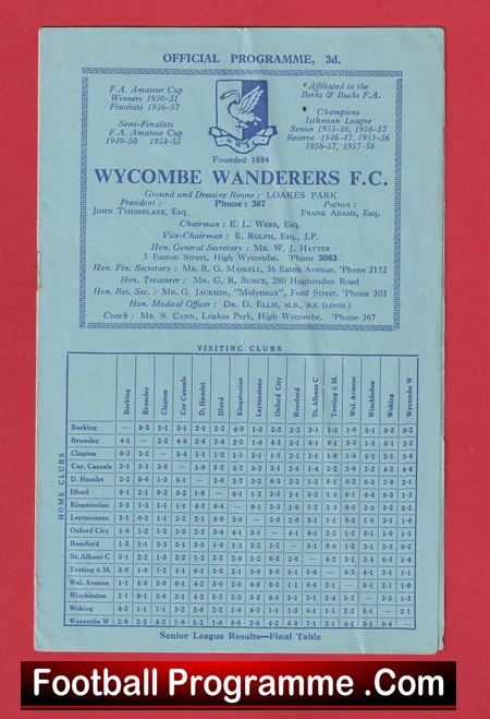 Wycombe Wanderers v British Police 1958 - Image 2