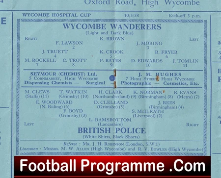 Wycombe Wanderers v British Police 1958 - Image 3