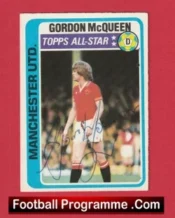 Manchester United Gordon McQueen Autograph Picture Card Man Utd