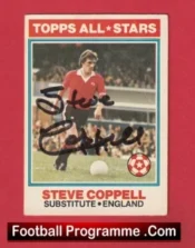 Manchester United Steve Coppell Autographed Signed Football Card Man Utd