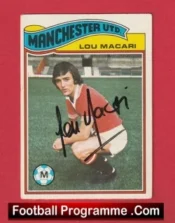 Manchester United Lou Macari Autograph Signed Football Card Man Utd