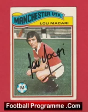 Manchester United Lou Macari Autograph Signed Football Card Man Utd