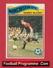 Manchester United Sammy McIlroy Autograph Signed Football Card Man Utd