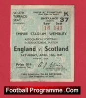 England v Scotland 1947 – Match Ticket 1940s