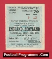 England v Scotland 1951 – Match Ticket