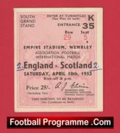England v Scotland 1953 – Match Ticket Wembley