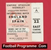 England v Spain 1967 – Football Ticket