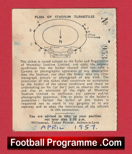 England v Scotland 1957 - Football Match Ticket - Duncan Edwards - Image 2