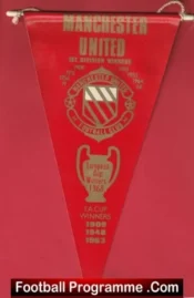 Manchester United Pennant Flag Man Utd Honours List 1968