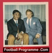 Manchester United Denis Law + Eusebio Signed Autographed Picture 1960s