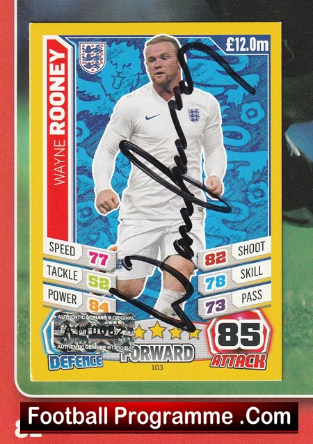 Manchester United Wayne Rooney Autograph Signed Football Card + Sheet - Image 2