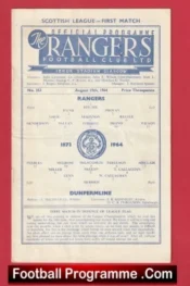 Glasgow Rangers v Dunfermline Athletic 1964 + Alex Ferguson