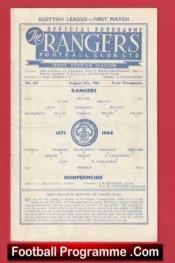 Glasgow Rangers v Dunfermline Athletic 1964 + Alex Ferguson