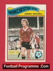 Manchester United Jimmy Nicholl Autographed Signed Football Card