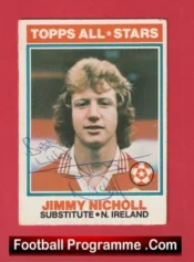 Manchester United Jimmy Nicholl Autographed Signed Football Card
