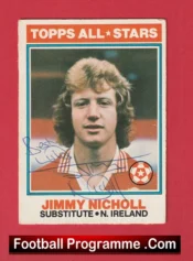 Manchester United Jimmy Nicholl Autographed Signed Football Card