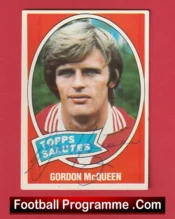 Manchester United Gordon McQueen Autograph Picture Card Man Utd