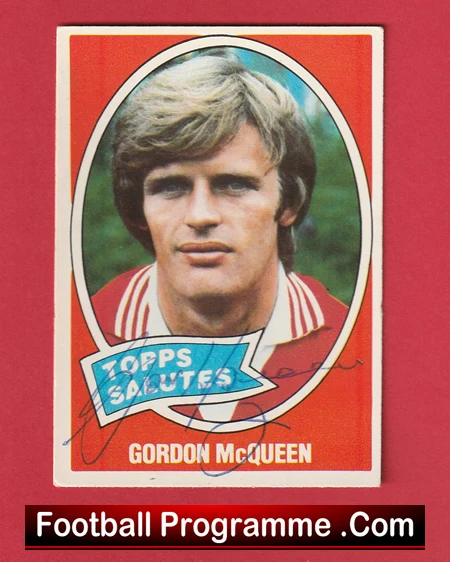 Manchester United Gordon McQueen Autograph Picture Card Man Utd - Image 2