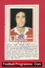 Manchester United Sammy McIlroy Autographed Signed Football Sticker