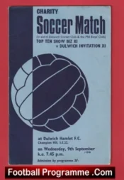 Top Ten Show Biz X1 v Dulwich Invitation 1970 – Dulwich Hamlet