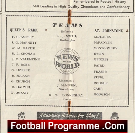 Queens Park v St Johnstone 1955 - Scotland - Image 3