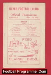 Hayes v Newport 1938 – 1930s Old Football Programmes