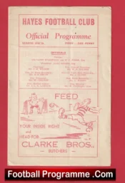 Hayes v Newport 1938 – 1930s Old Football Programmes