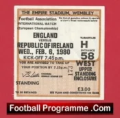 England v Ireland 1980 – Football Ticket