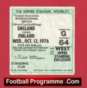 England v Finland 1976 – Football Ticket